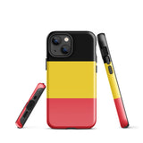 Funda para iPhone 15, 14, 13, 12 y 11 Pro Max Plus Mini con bandera belga Ideas para regalos Mapa del país Horizonte Regalo para ella Ideas para él Recuerdo de viaje