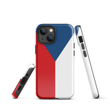Czech Republic Czechia Česko Flag iPhone Case 15 14 13 12 11 Pro Max Plus Mini Tough Fitted Hard Protective Shell Glossy Rubber Phone Case