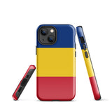 Romania Romanian Flag iPhone Case 15 14 13 12 11 Pro Max Plus Mini Tough Fitted Hard Protective Shell Glossy Rubber Phone Case Gift Idea
