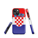 Funda para iPhone 15, 14, 13, 12 y 11 Pro Max Plus Mini con bandera croata Ideas para regalos Mapa del país Horizonte Regalo para ella Ideas para él Recuerdo de viaje