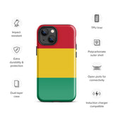Funda para iPhone 15, 14, 13, 12, 11 Pro Max Plus Mini con bandera de Guinea, regalo de recuerdo de viaje