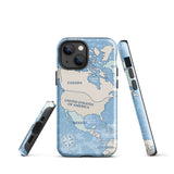 Mapa del mundo que viaja por América del Norte Funda para iPhone 15 14 13 12 11 Pro Max Plus Mini Regalo Recuerdo de viaje