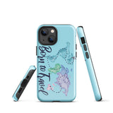 Born to travel iPhone Hülle 15 14 13 12 11 Pro Max Plus Mini Geschenk Reise Souvenir