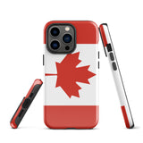Funda para iPhone 15, 14, 13, 12 y 11 Pro Max Plus Mini con bandera canadiense Ideas para regalos Mapa del país Horizonte Regalo para ella Ideas para él Recuerdo de viaje
