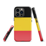 Funda para iPhone 15, 14, 13, 12 y 11 Pro Max Plus Mini con bandera belga Ideas para regalos Mapa del país Horizonte Regalo para ella Ideas para él Recuerdo de viaje