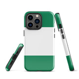 Funda para iPhone 15, 14, 13, 12 y 11 Pro Max Plus Mini con bandera de Nigeria Ideas para regalos Mapa del país Horizonte Regalo para ella Ideas para él Recuerdo de viaje