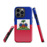 Haiti Haitian Flag iPhone Case 15 14 13 12 11 Pro Max Plus Mini Tough Fitted Hard Protective Shell Glossy Rubber Phone Case Gift Idea