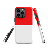 Indonesia Indonesian Flag iPhone Case 15 14 13 12 11 Pro Max Plus Mini Tough Fitted Hard Protective Shell Glossy Rubber Phone Case Gift Idea