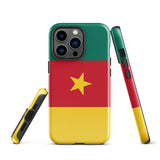 Funda para iPhone 15, 14, 13, 12 y 11 Pro Max Plus Mini con bandera de Camerún Ideas de regalo Mapa del país Horizonte Regalo Recuerdo de viaje