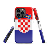 Funda para iPhone 15, 14, 13, 12 y 11 Pro Max Plus Mini con bandera croata Ideas para regalos Mapa del país Horizonte Regalo para ella Ideas para él Recuerdo de viaje