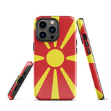 North Macedonia Macedonian Flag iPhone Case 15 14 13 12 11 Pro Max Plus Mini Gift Ideas Country Map Skyline Gift  Travel  Souvenir