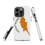 Funda para iPhone con la bandera de Chipre 15, 14, 13, 12 y 11 Pro Max Plus Mini Ideas para regalos Mapa del país Horizonte Regalo para ella Ideas para él Recuerdo de viaje