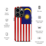 Funda para iPhone 15, 14, 13, 12, 11 Pro Max Plus Mini con bandera de Malasia, regalo de recuerdo de viaje
