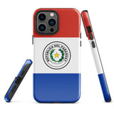Funda para iPhone 15, 14, 13, 12 y 11 Pro Max Plus Mini con bandera de Paraguay Ideas para regalos Mapa del país Horizonte Regalo para ella Ideas para él Recuerdo de viaje