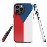 Czech Republic Czechia Česko Flag iPhone Case 15 14 13 12 11 Pro Max Plus Mini Tough Fitted Hard Protective Shell Glossy Rubber Phone Case