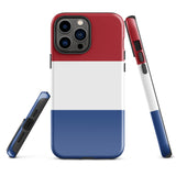 Funda para iPhone 15, 14, 13, 12, 11 Pro Max Plus Mini, carcasa protectora rígida resistente y brillante de goma con bandera holandesa, idea de regalo