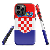 Funda para iPhone 15, 14, 13, 12 y 11 Pro Max Plus Mini con bandera croata Ideas para regalos Mapa del país Horizonte Regalo para ella Ideas para él Recuerdo de viaje