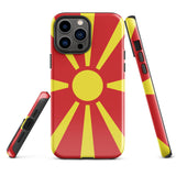 North Macedonia Macedonian Flag iPhone Case 15 14 13 12 11 Pro Max Plus Mini Gift Ideas Country Map Skyline Gift  Travel  Souvenir