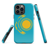 Kasachstan Kasachische Flagge iPhone Hülle 15 14 13 12 11 Pro Max Plus Mini Geschenkideen Landkarte Skyline Geschenk für Sie Ihn Ideen Reise Souvenir