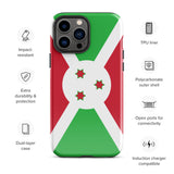 Funda para iPhone 15, 14, 13, 12, 11 Pro Max Plus Mini con bandera de Burundi, regalo de recuerdo de viaje