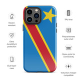 Funda para iPhone 15, 14, 13, 12, 11 Pro Max Plus Mini con la bandera de Kinshasa de la República Democrática del Congo, regalo de recuerdo de viaje