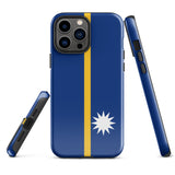Funda para iPhone 15, 14, 13, 12, 11 Pro Max Plus Mini con la bandera de Nauru, regalo de recuerdo de viaje