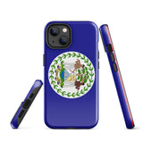 Belice Funda para iPhone con la bandera de Belice 15, 14, 13, 12, 11 Pro Max Plus Mini Ideas de regalo Mapa del país Horizonte Regalo para ella Ideas para él Recuerdo de viaje