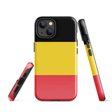 Funda para iPhone 15, 14, 13, 12 y 11 Pro Max Plus Mini con bandera belga Ideas para regalos Mapa del país Horizonte Regalo para ella Ideas para él Recuerdo de viaje