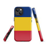 Romania Romanian Flag iPhone Case 15 14 13 12 11 Pro Max Plus Mini Tough Fitted Hard Protective Shell Glossy Rubber Phone Case Gift Idea