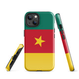 Funda para iPhone 15, 14, 13, 12 y 11 Pro Max Plus Mini con bandera de Camerún Ideas de regalo Mapa del país Horizonte Regalo Recuerdo de viaje