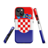 Funda para iPhone 15, 14, 13, 12 y 11 Pro Max Plus Mini con bandera croata Ideas para regalos Mapa del país Horizonte Regalo para ella Ideas para él Recuerdo de viaje