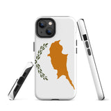 Funda para iPhone con la bandera de Chipre 15, 14, 13, 12 y 11 Pro Max Plus Mini Ideas para regalos Mapa del país Horizonte Regalo para ella Ideas para él Recuerdo de viaje