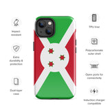 Funda para iPhone 15, 14, 13, 12, 11 Pro Max Plus Mini con bandera de Burundi, regalo de recuerdo de viaje