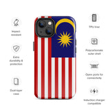 Funda para iPhone 15, 14, 13, 12, 11 Pro Max Plus Mini con bandera de Malasia, regalo de recuerdo de viaje