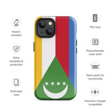 Funda para iPhone 15, 14, 13, 12, 11 Pro Max Plus Mini con bandera de Comoras, regalo de recuerdo de viaje