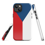 Czech Republic Czechia Česko Flag iPhone Case 15 14 13 12 11 Pro Max Plus Mini Tough Fitted Hard Protective Shell Glossy Rubber Phone Case
