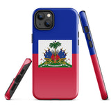 Haiti Haitian Flag iPhone Case 15 14 13 12 11 Pro Max Plus Mini Tough Fitted Hard Protective Shell Glossy Rubber Phone Case Gift Idea
