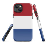 Funda para iPhone 15, 14, 13, 12, 11 Pro Max Plus Mini, carcasa protectora rígida resistente y brillante de goma con bandera holandesa, idea de regalo