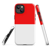 Indonesia Indonesian Flag iPhone Case 15 14 13 12 11 Pro Max Plus Mini Tough Fitted Hard Protective Shell Glossy Rubber Phone Case Gift Idea