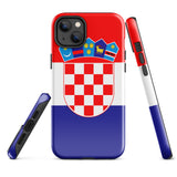 Funda para iPhone 15, 14, 13, 12 y 11 Pro Max Plus Mini con bandera croata Ideas para regalos Mapa del país Horizonte Regalo para ella Ideas para él Recuerdo de viaje