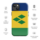 St. Vincent und die Grenadinen Flagge iPhone Hülle 15 14 13 12 11 Pro Max Plus Mini Geschenk Reise Souvenir
