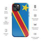 Funda para iPhone 15, 14, 13, 12, 11 Pro Max Plus Mini con la bandera de Kinshasa de la República Democrática del Congo, regalo de recuerdo de viaje