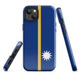 Funda para iPhone 15, 14, 13, 12, 11 Pro Max Plus Mini con la bandera de Nauru, regalo de recuerdo de viaje