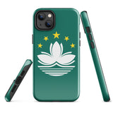 Funda para iPhone 15, 14, 13, 12, 11 Pro Max Plus Mini con bandera de Macao, regalo de recuerdo de viaje