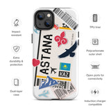 Funda para iPhone 15, 14, 13, 12, 11 Pro Max Plus Mini, regalo de recuerdo de viaje, bandera de Kazajstán de Astana