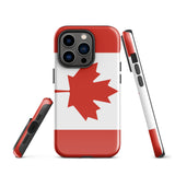 Funda para iPhone 15, 14, 13, 12 y 11 Pro Max Plus Mini con bandera canadiense Ideas para regalos Mapa del país Horizonte Regalo para ella Ideas para él Recuerdo de viaje