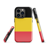 Funda para iPhone 15, 14, 13, 12 y 11 Pro Max Plus Mini con bandera belga Ideas para regalos Mapa del país Horizonte Regalo para ella Ideas para él Recuerdo de viaje