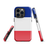 Funda para iPhone 15, 14, 13, 12 y 11 Pro Max Plus Mini con bandera francesa Ideas para regalos Mapa del país Horizonte Regalo para ella Ideas para él Recuerdo de viaje