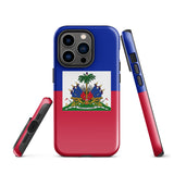 Haiti Haitian Flag iPhone Case 15 14 13 12 11 Pro Max Plus Mini Tough Fitted Hard Protective Shell Glossy Rubber Phone Case Gift Idea