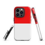 Indonesia Indonesian Flag iPhone Case 15 14 13 12 11 Pro Max Plus Mini Tough Fitted Hard Protective Shell Glossy Rubber Phone Case Gift Idea